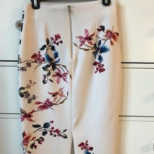 Silk floral pencil skirt Zara Woman